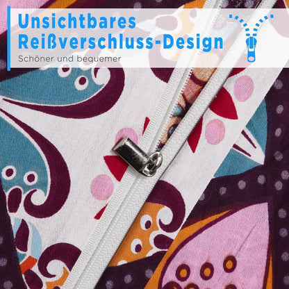 Bettwäsche-Set Baumwolle 155x220 cm Bunt Böhmen Paisley