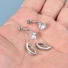 Bauchnabelpiercing Set 316L Chirurgenstahl 14G Zirkonia Herz