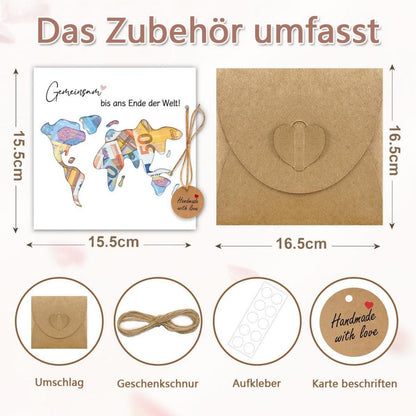 Luckeey Geldgeschenk Hochzeit Personalisierte Weltkarte Umschläge