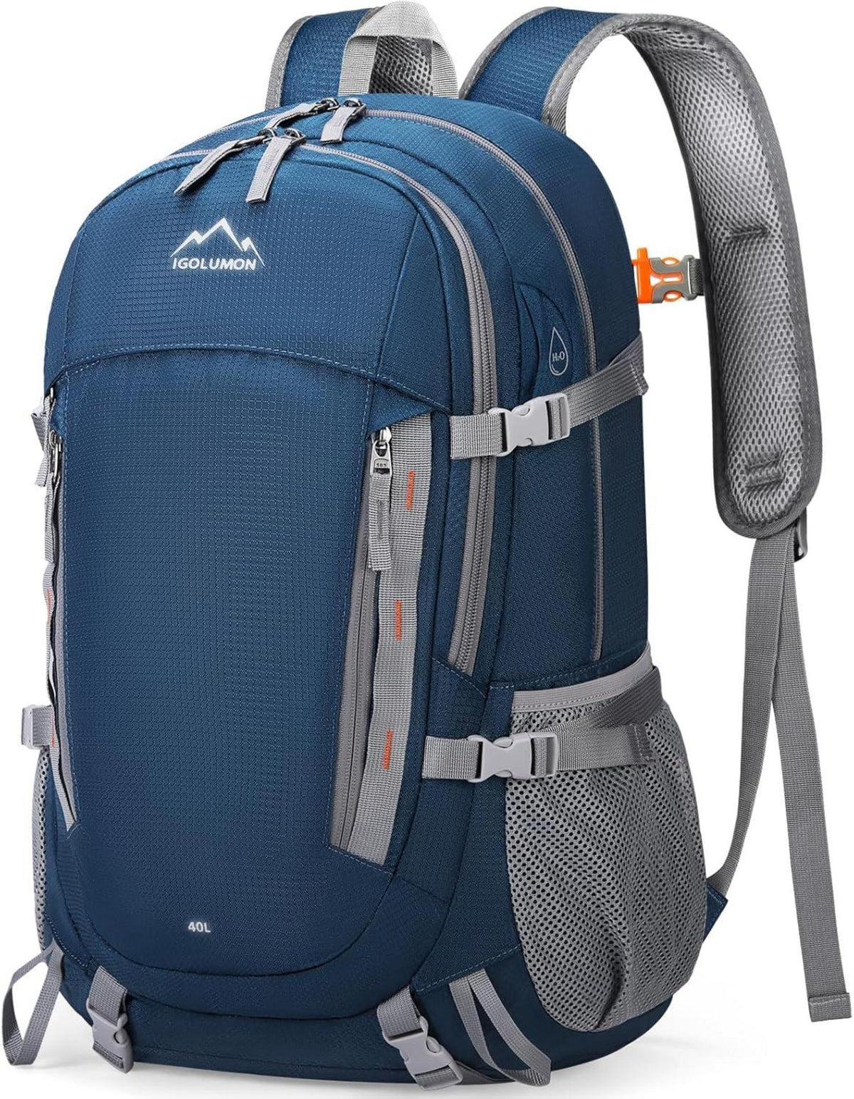 Wanderrucksack 40L Wasserdichter Groß Faltbarer Trekkingrucksack Blau