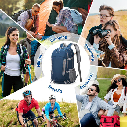Wasserdichter Wanderrucksack 40L Blau für Outdoor-Aktivitäten