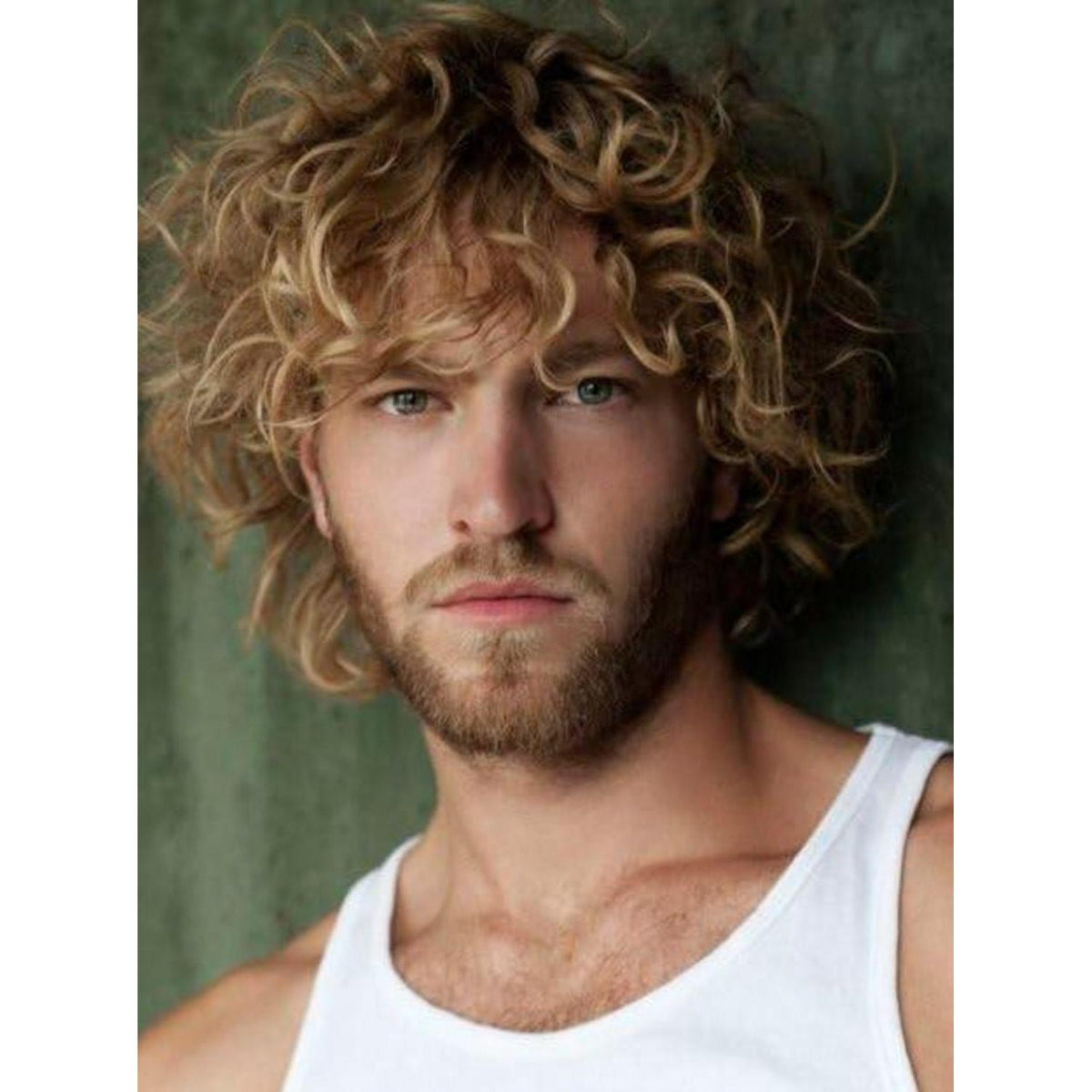Blonde Herrenperücke mit Hut – Kurz, Lockig, Cosplay & Halloween