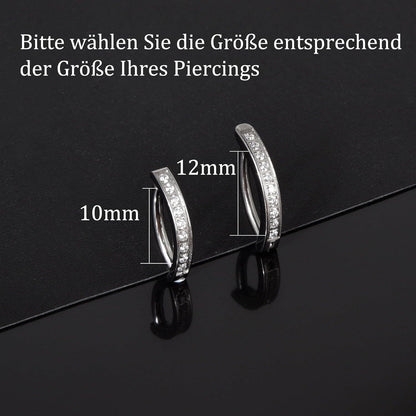 14G Bauchnabelpiercing Clicker Titan Schwarz 10mm Zirkonia Belly