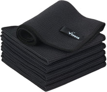 Mikrofasertuch Schwarz 6er Set 30x30cm Waffeltuch Fusselfrei