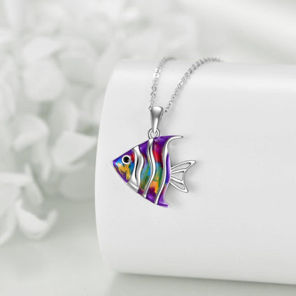 925 Sterling Silber Fisch Halskette Meeresbewohner Geschenk