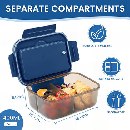 Auslaufsichere Brotdose Kinder Bento Box mit Besteck 1400ML