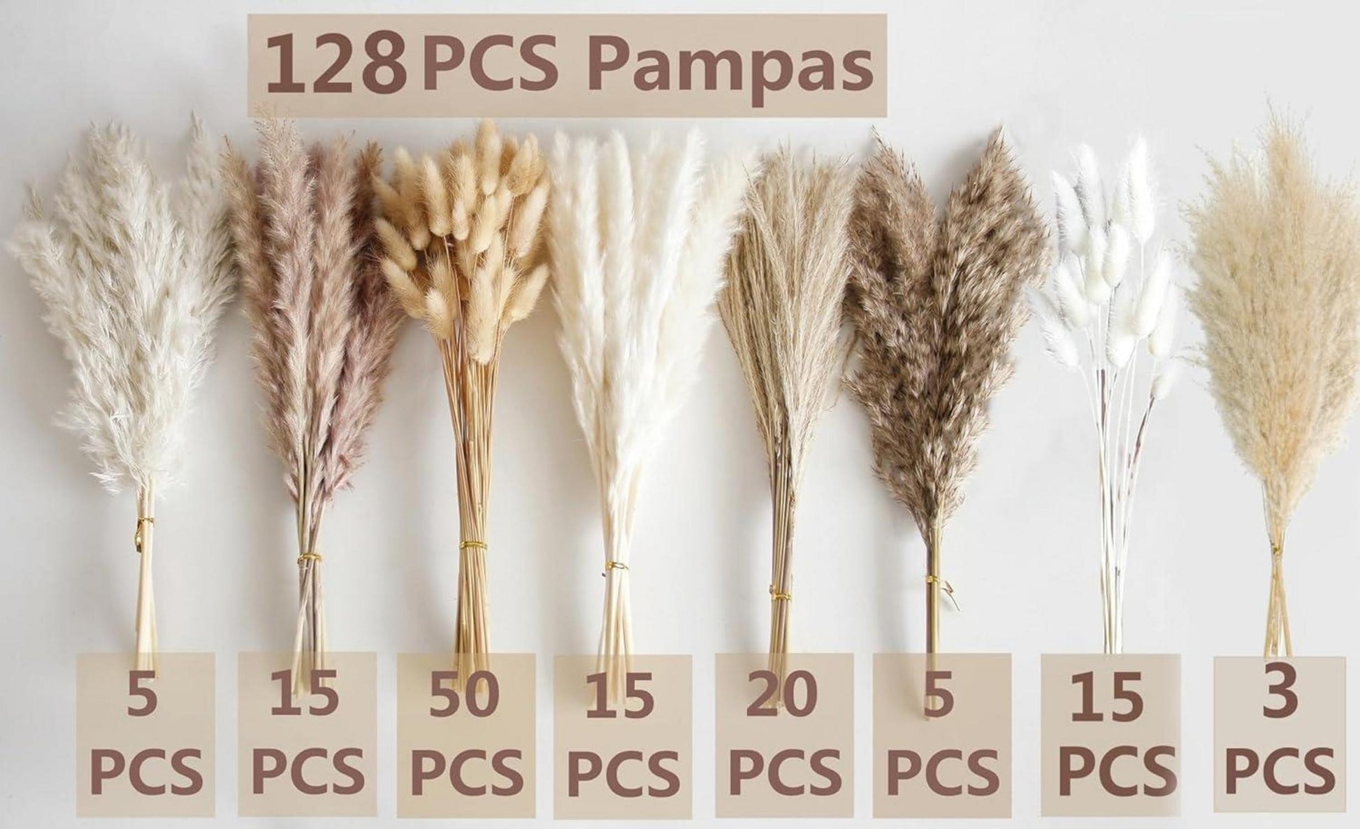 Getrocknetes Pampasgras-Bouquet, Boho-Tischdeko, Hasenschwänzchen
