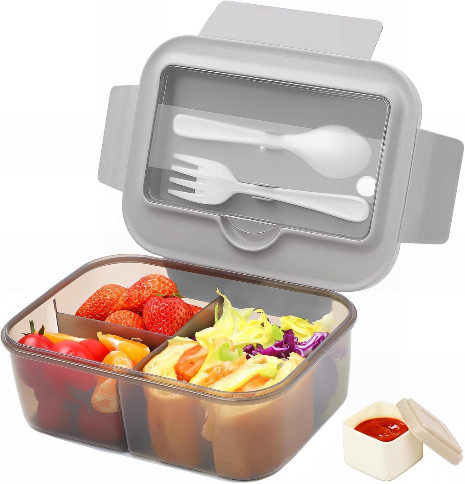 Brotdose Kinder 1400ML Auslaufsicher Lunchbox Bento Box mit Besteck