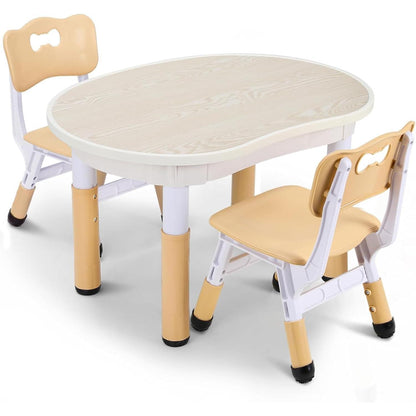 Kindertisch mit 2 Stühlen, Höhenverstellbar, Maltisch