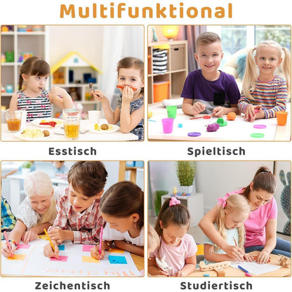 Kindertisch mit 2 Stühlen, Höhenverstellbar, Maltisch