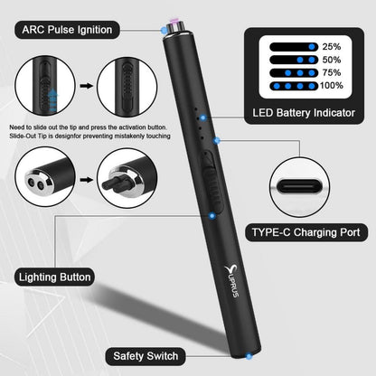 Elektrisches Feuerzeug USB-C Arc Flammenlos Wiederaufladbar