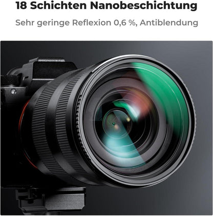 72mm UV Filter mit Objektivdeckel und Reinigungstuch