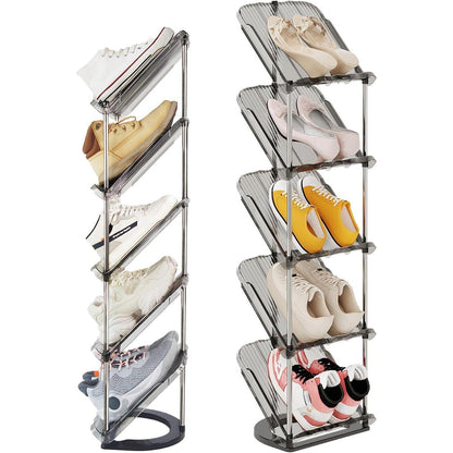 Schuhregal Schmal mit 5 Ebenen - Platzsparend Schräg