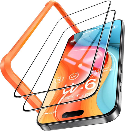 iPhone 15 Pro Max Panzerglas Schutzfolie 9H+ Bruchsicher 2er Set