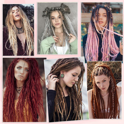 24 Zoll Auburn Dreadlocks Extensions – 20 Stränge Handmade