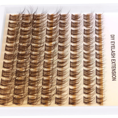 Braune Wimpern Cluster CC Curl Set – Individuelle Verlängerung