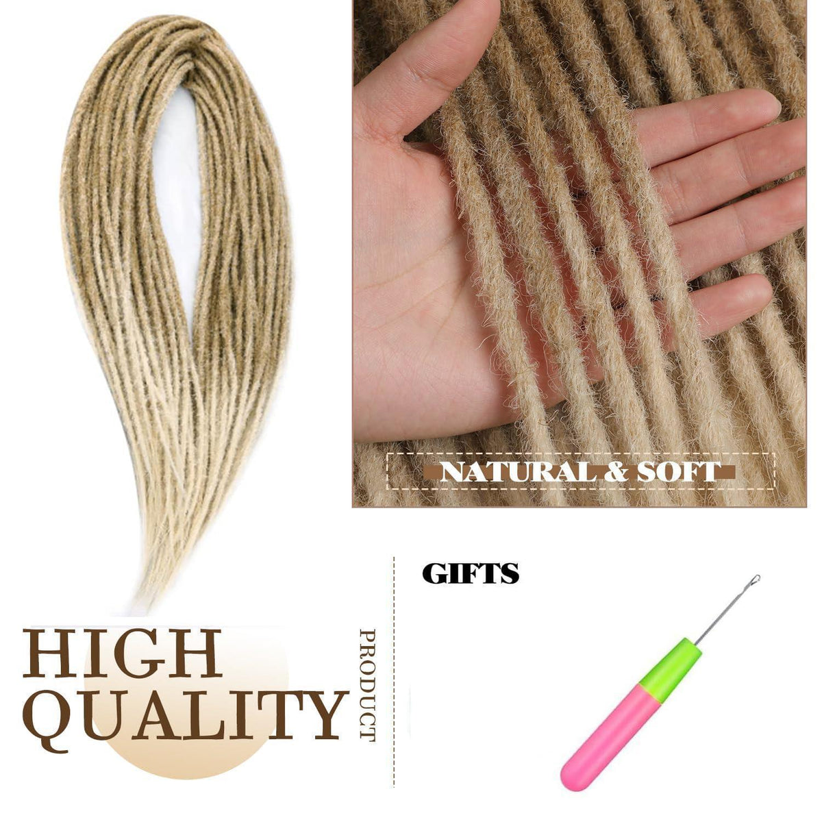 24 Zoll Dreadlock Extensions – Handgemacht, 27/613#