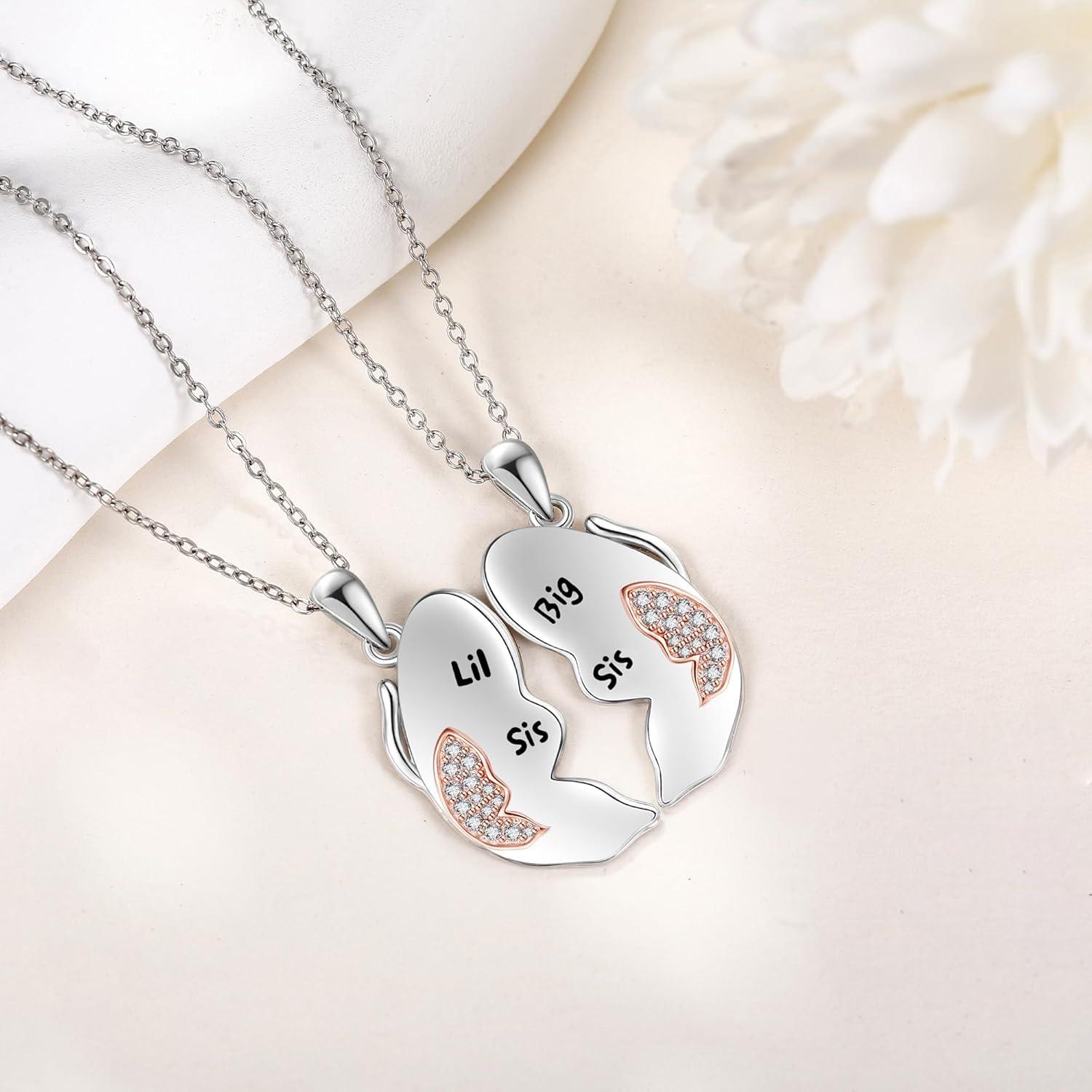 VONALA 925 Sterling Silber Mutter Tochter Yin Yang Ketten für 2 - Matching Schmuck - Damen Mom - Große Schwester kleine Schwester - Anhänger
