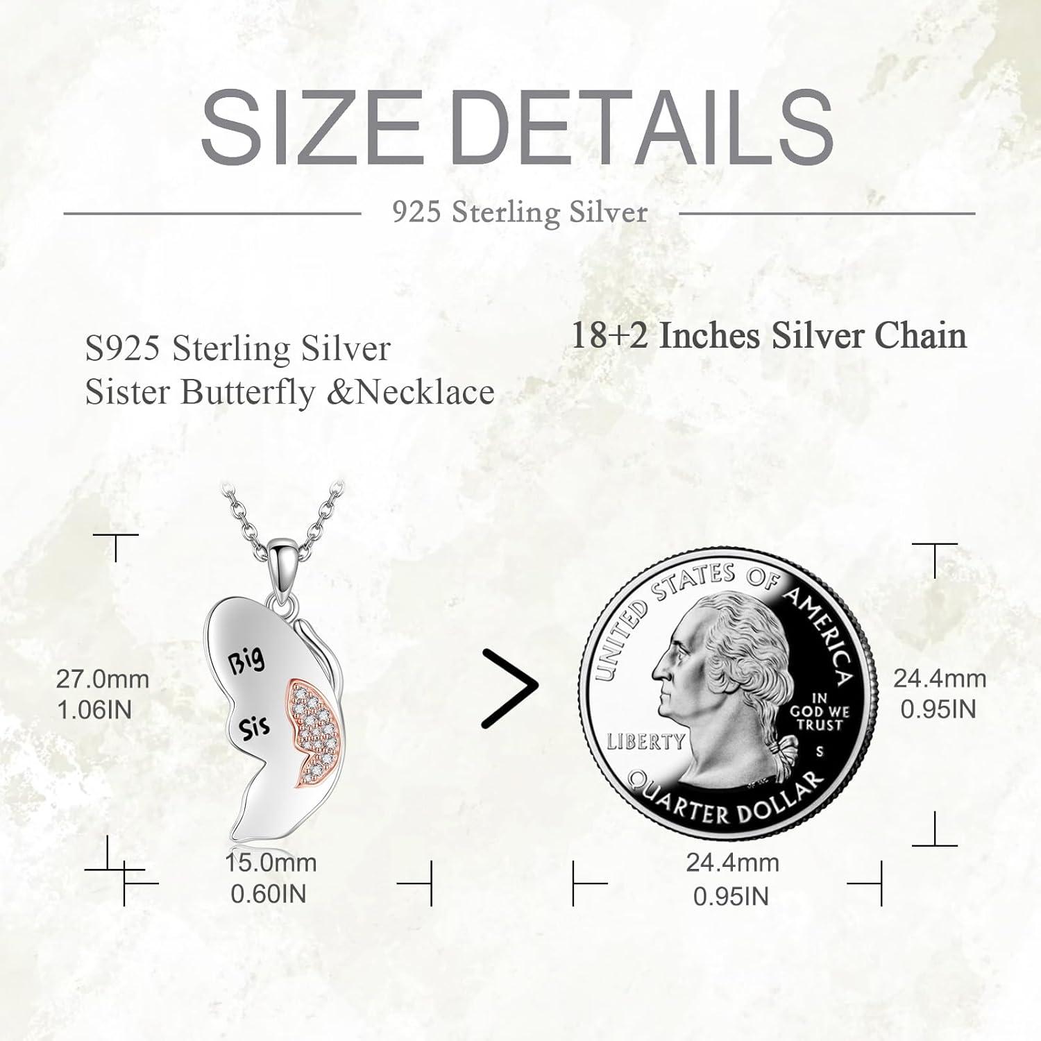 VONALA 925 Sterling Silber Schwester Yin Yang Halsketten Set