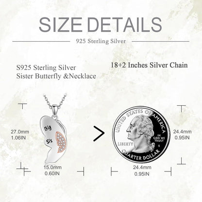 VONALA 925 Sterling Silber Schwester Yin Yang Halsketten Set