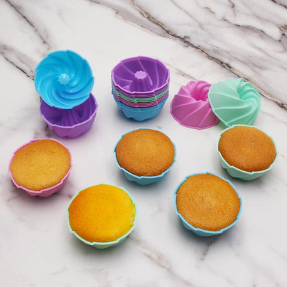 Silikon Backform Set 45-teilig für Kuchen Cupcake Brot Grey