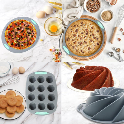 49-teiliges Silikon Backset für Kuchen, Brot und Muffins
