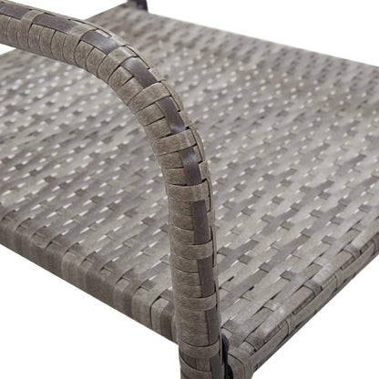 Garten Essgruppe 6 Personen, Tisch mit Stuhl, Poly Rattan Grau
