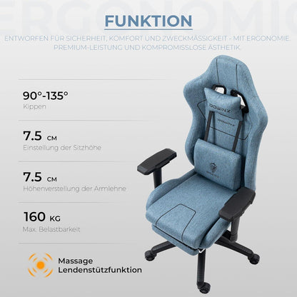 Ergonomischer Gaming Stuhl mit Massagefunktion und