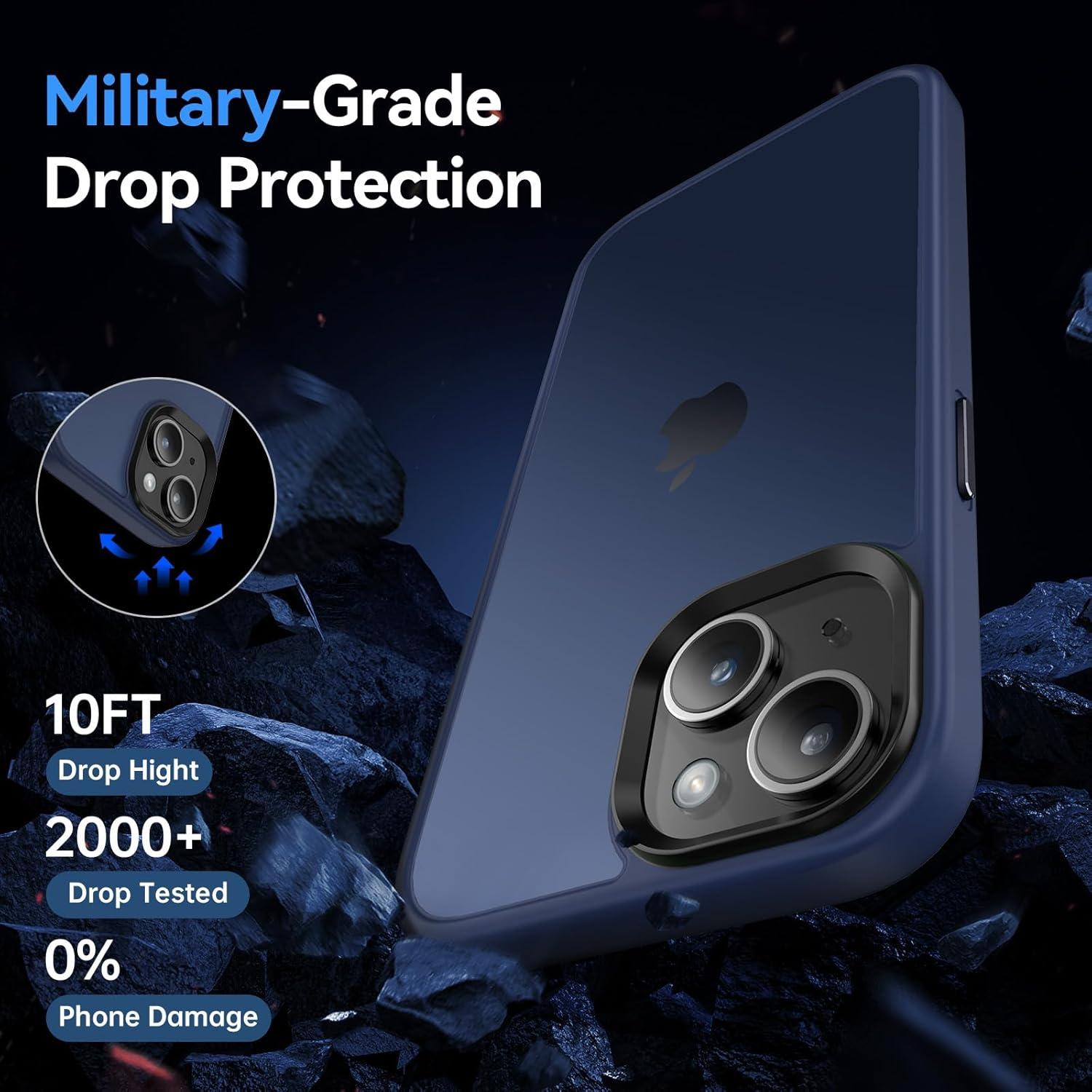 Handyhülle für iPhone 14/13, Stoßfeste Schutzhülle, Anti-Fingerabdruck, Blau