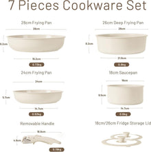 Keramik Kochgeschirr Set 7-teilig Pfanne Topf Wok 26cm