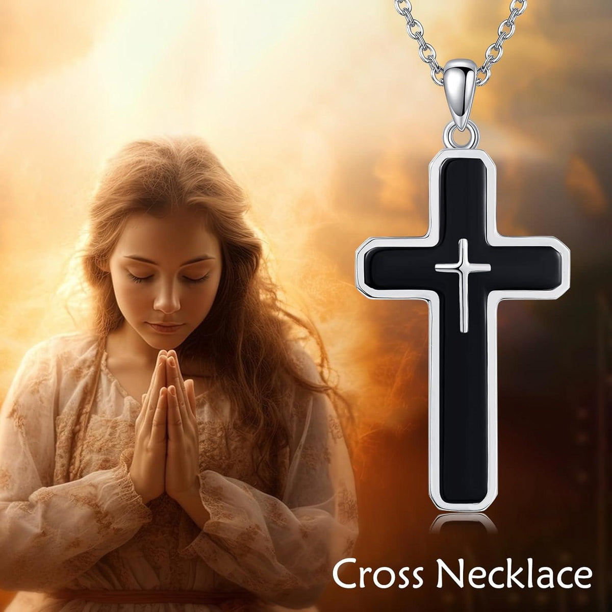 VONALA 925 Sterling Silber Herren Kreuz Halskette Anhänger