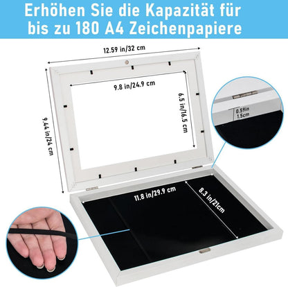 A4 Kinderzeichnungen Bilderrahmen weiß, aufklappbar