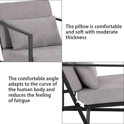 Mingone 2er Set gepolsterte Lounge-Sessel Hellgrau