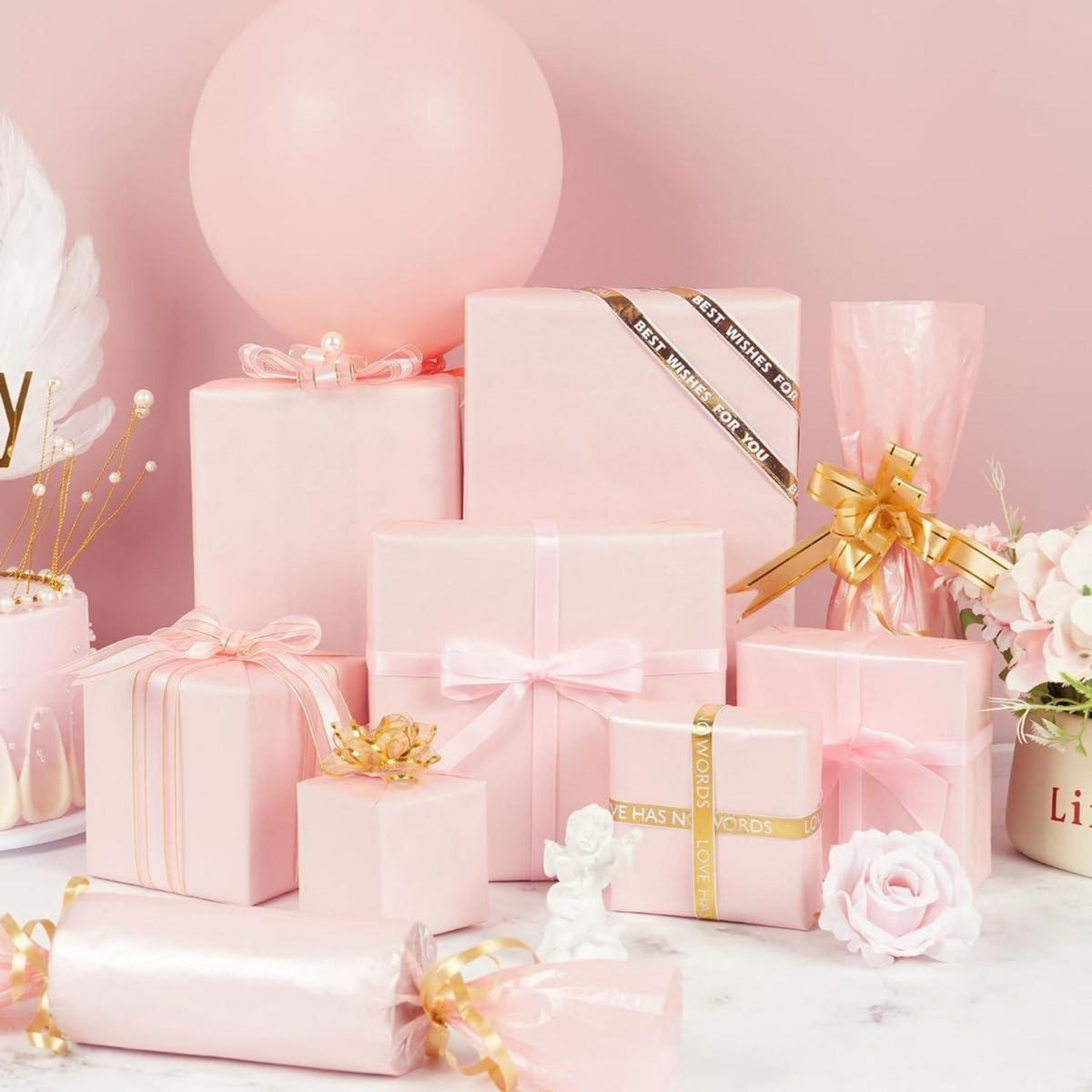 Rosa Metallic Seidenpapier 60 Blatt – Geschenkpapier & Bastelpapier