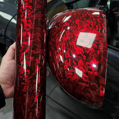 Geschmiedete Carbon Folie Rot – 150x30cm Selbstklebend