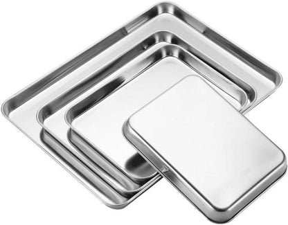 Rechteckiges Edelstahl Backblech Antihaft für Kuchen, Pizza, Lasagne