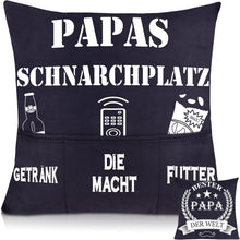 Vatertagsgeschenk: Lustiger Papa Kissenbezug mit Taschen 45x45cm