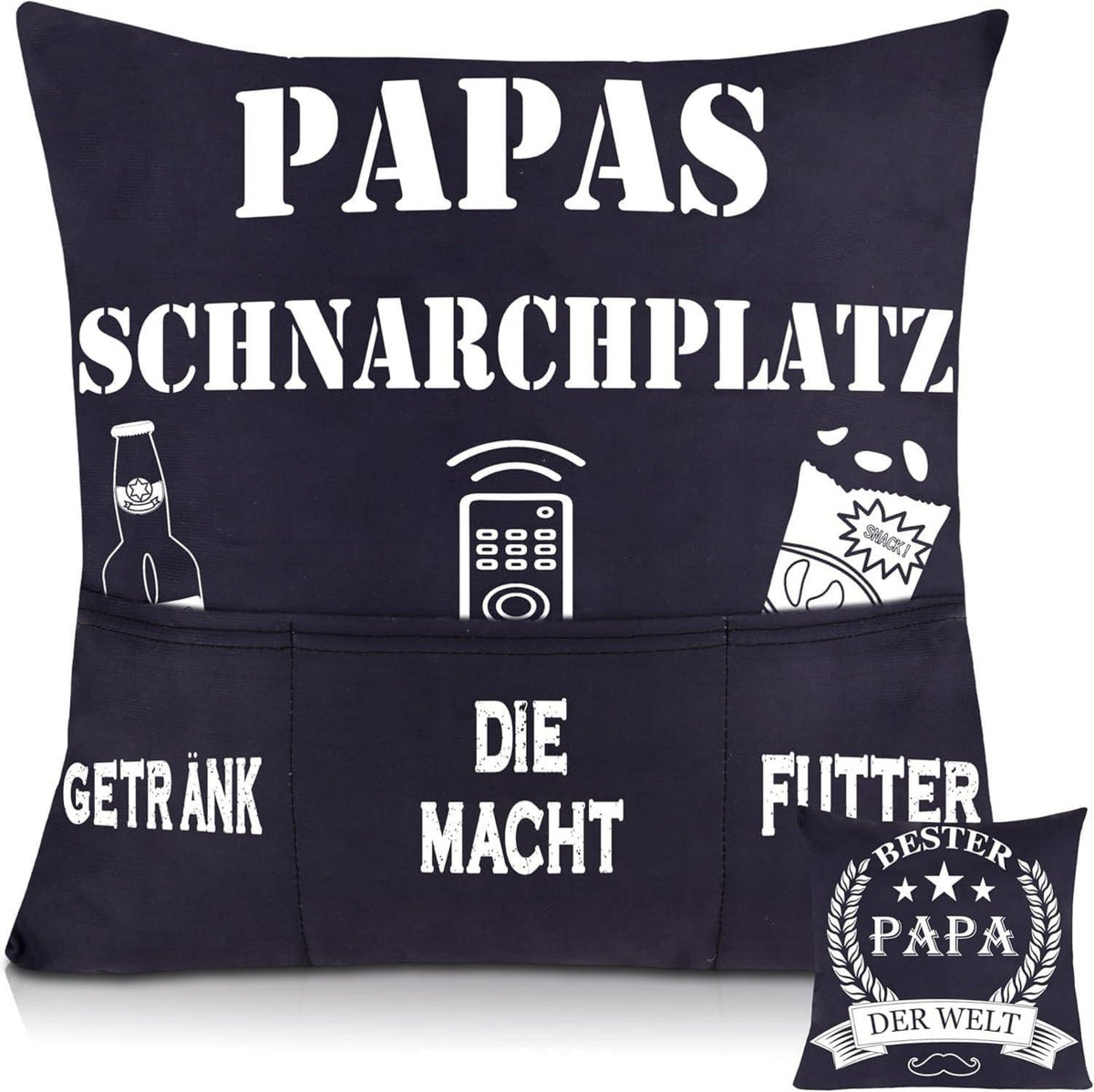 Bester Papa der Welt Geschenk - Lustiger Kissenbezug 45x45cm - Schwarz