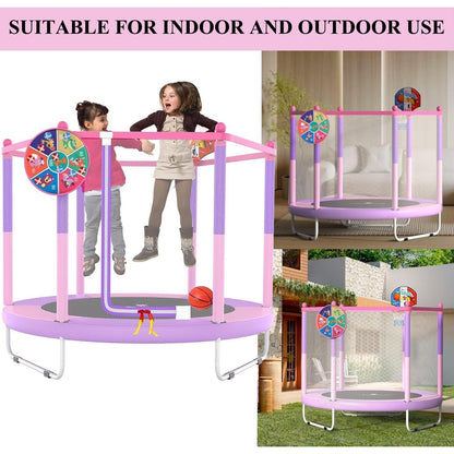 Kinder Trampolin 150cm mit Basketball & Sicherheitsnetz