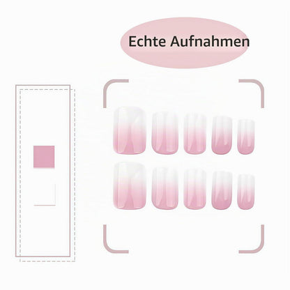Künstliche Nägel Ombré Pink Quadratisch Glänzend 24 Stück