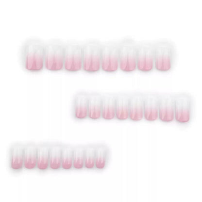 Künstliche Nägel Ombré Pink Quadratisch Glänzend 24 Stück