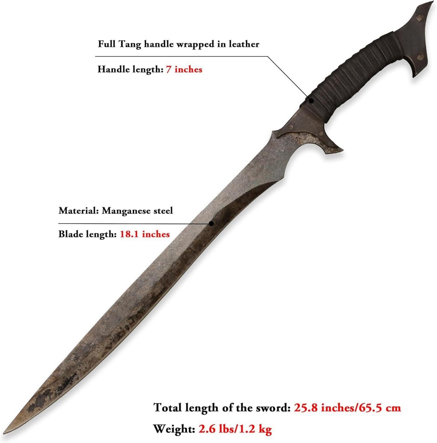 Hochwertige Manganstahl Machete mit Lederscheide