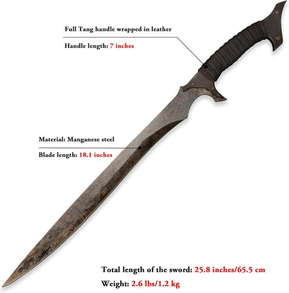 Hochwertige Manganstahl Machete mit Lederscheide