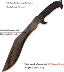Gegossene Manganstahl Machete mit Lederscheide