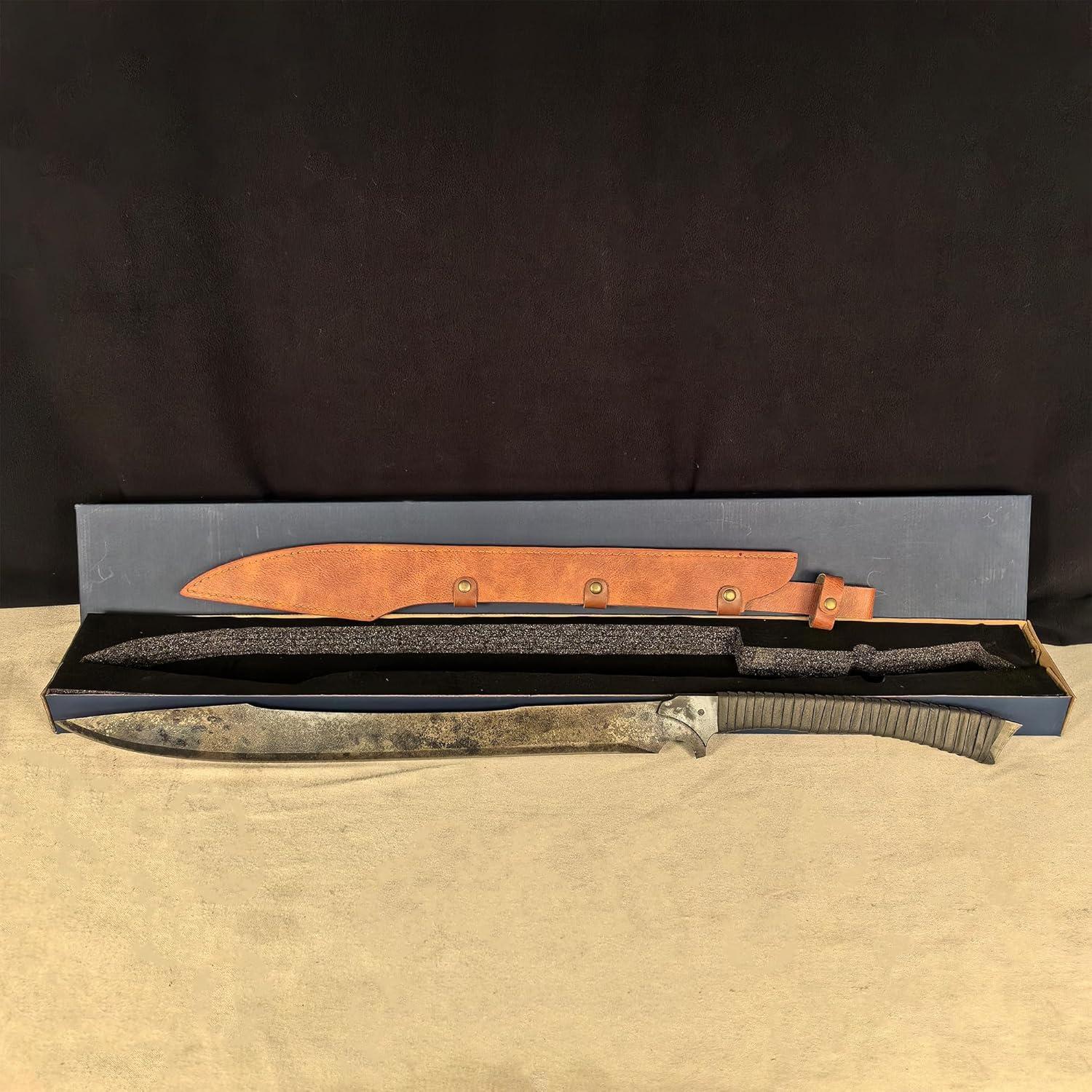 Mangan Stahl Machete Full Tang Outdoor Jagd Camping Survival Schutzabdeckung