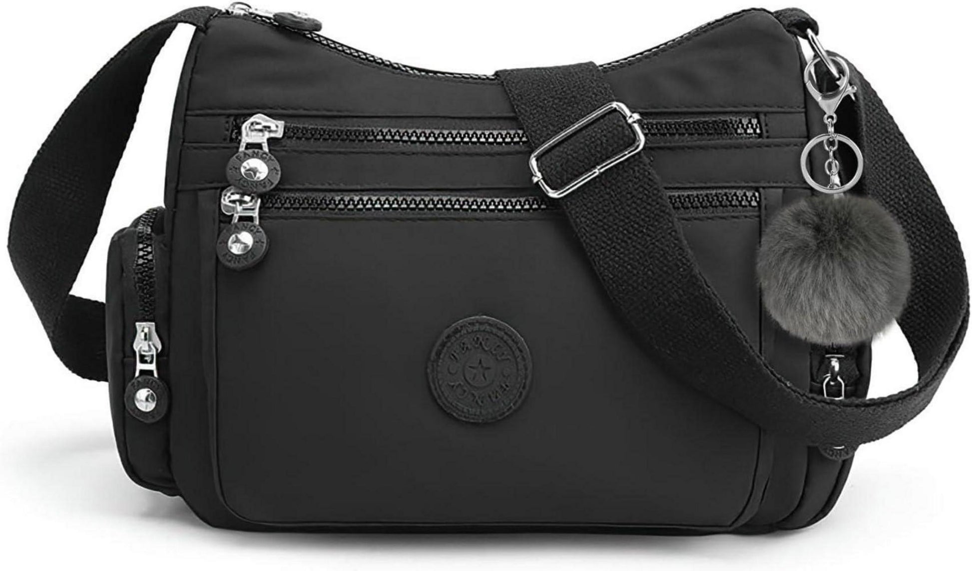 Aucuu Nylon Umhängetasche Damen mit Mehreren Taschen, Multifunktionale Crossbody Bag in Schwarz/Blau