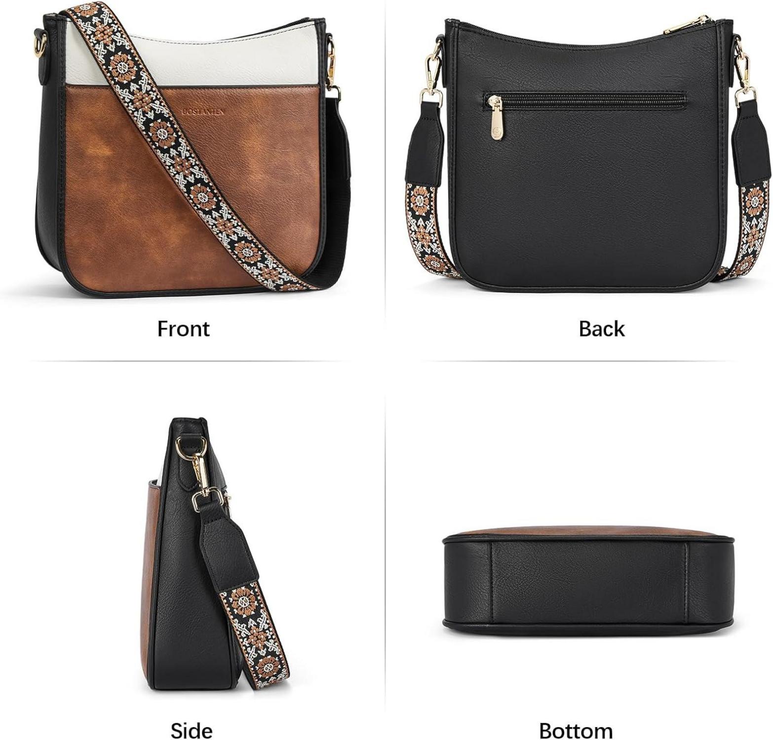 Damen Handtasche mittelgroß Leder Schultertasche Shopper Crossbody Bag