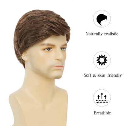 Herren Kurzhaar Perücke Braun – Natürliches Aussehen & Komfort