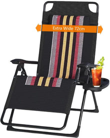 Klappbare Gartenliege Extra Breit mit Kopfstütze