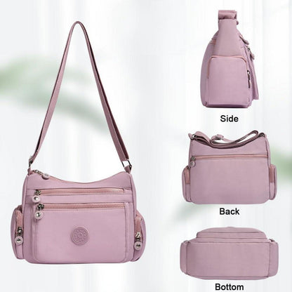 Nylon Umhängetasche Damen Multi Pocket Großes Capacity Crossbody Bag
